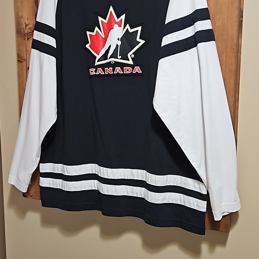 Nike Hockey Canada Black White Cotton Long Sleeve Tshirt Size XL - Picture 3 of 12